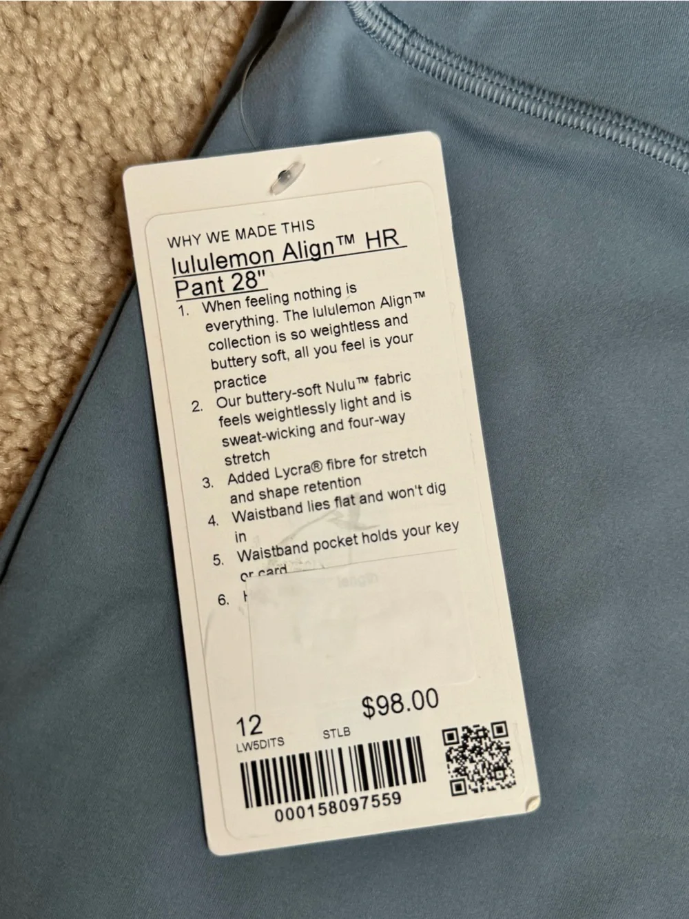 Lululemon Align High-Rise Pant 28” — Size 12